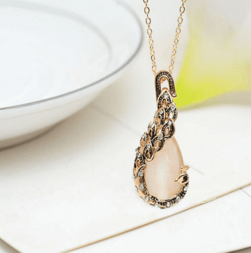 Waterdrop Rhinestone Pendant Necklace Hook Earrings Jewelry Set