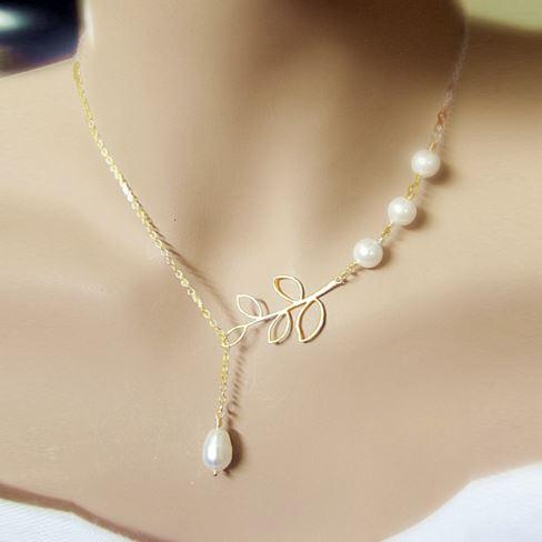 Pearls Of Joy Lariat Necklace In White Gold And Yellow Gold Plating necklace BGSuperDeals MULTI-PEARL LARIAT YELLOW GOLD 