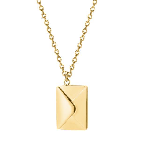 Love Letter Envelope Pendant Necklace USAdrop Gold 45cm 