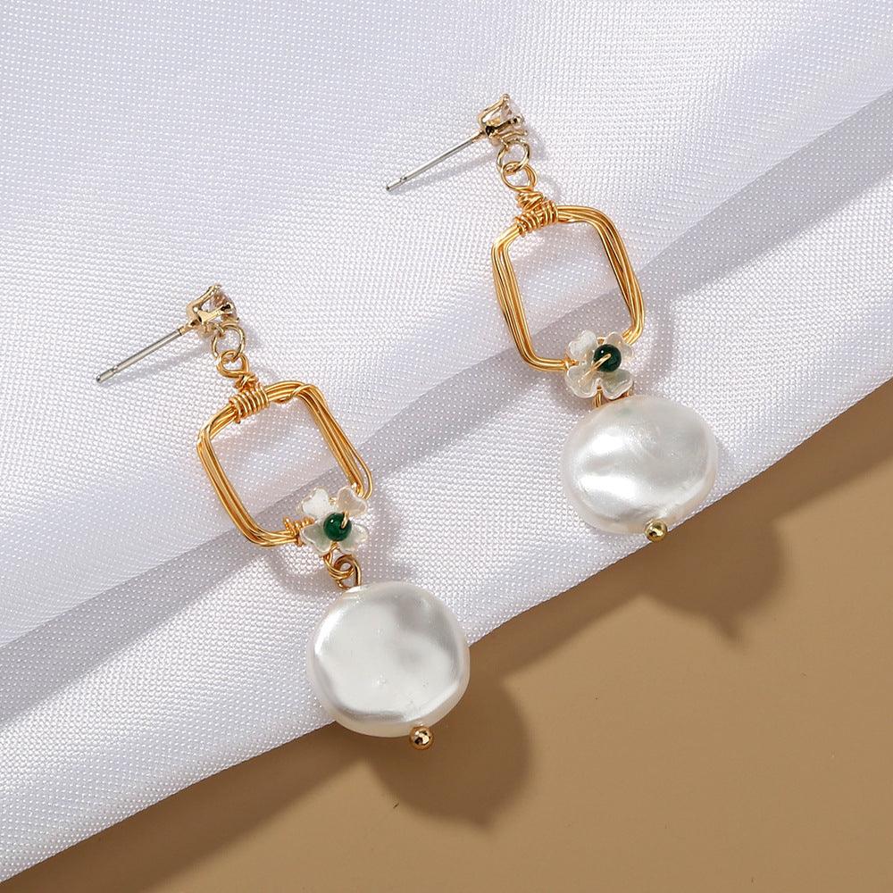 Fashion Women's Pearl Earrings Pendant Necklace - BGSuperDeals