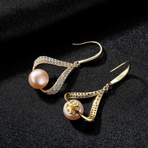 New pearl earrings with water drops Earrings BGSuperDeals Pink 