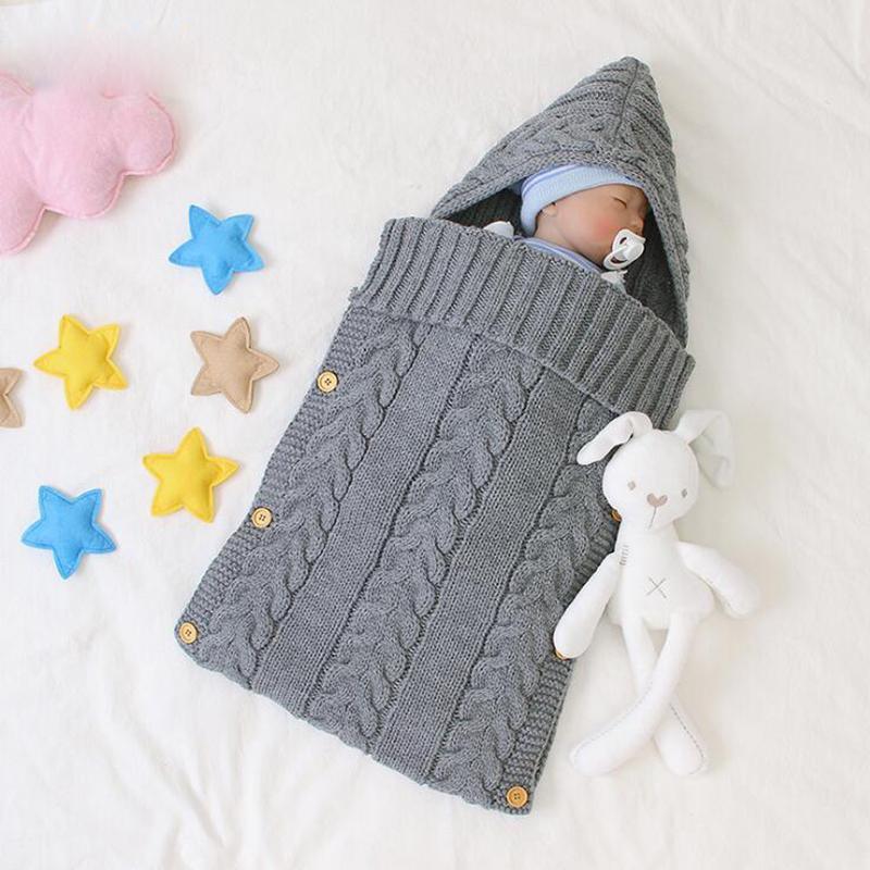 New Autumn Winter Newborn Knit Sleeping Bag Clothes Infant Baby Pure Color Hold Blanket kids BGSuperDeals 