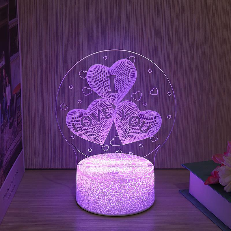 New kid Light Night 3D LED Night Light Creative Table Bedside Lamp Home BGSuperDeals D Colorful touch USB
