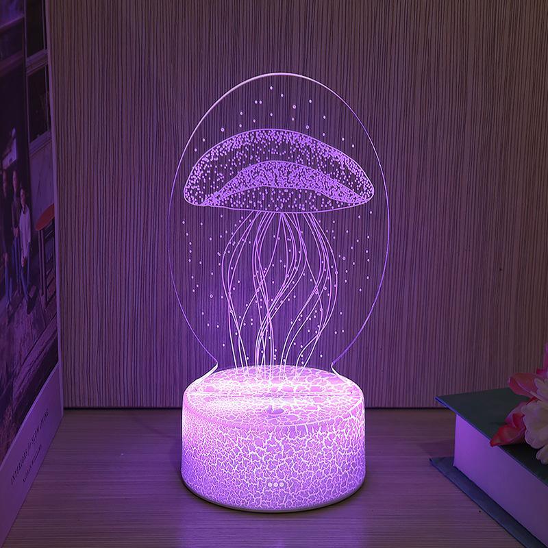 New kid Light Night 3D LED Night Light Creative Table Bedside Lamp Home BGSuperDeals L Colorful touch USB
